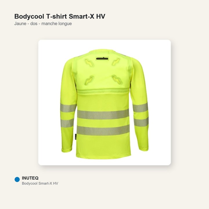 T-shirt refroidissant HV - Smart-X manche longue jaune dos