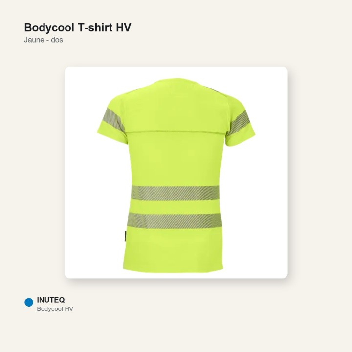 T-shirt rafraîchissant HV Bodycool INUTEQ jaune dos