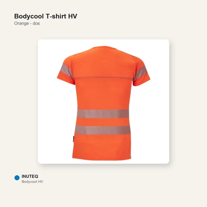 T-shirt rafraîchissant HV Bodycool INUTEQ orange dos