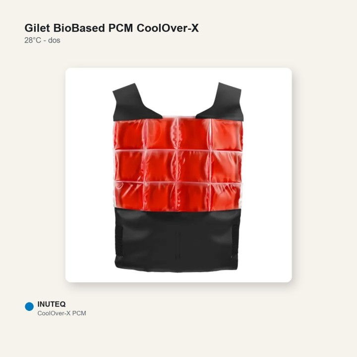 Gilet réfrigérant de 6,5° C à 29° c - PCM CoolOver X - anti-chaleur