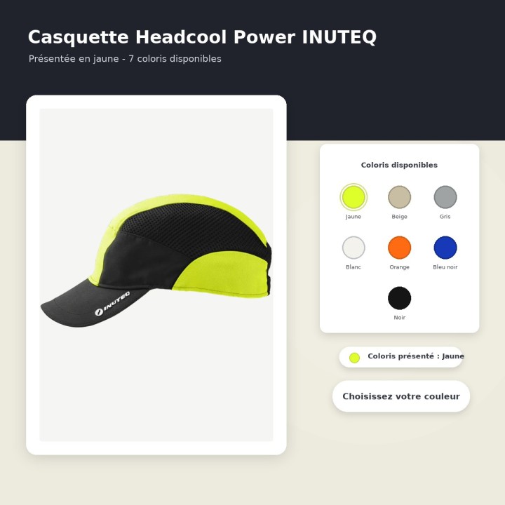Casquette refroidissante HEADCOOL POWER INUTEQ jaune