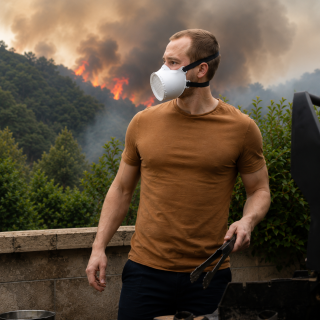 Masque filtrant  fumées lors d'une évacuation ou d'interventions non professionnelles.
