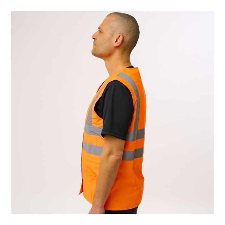 Veste rafraîchissante haute visibilité Active Technifresh orange profil homme