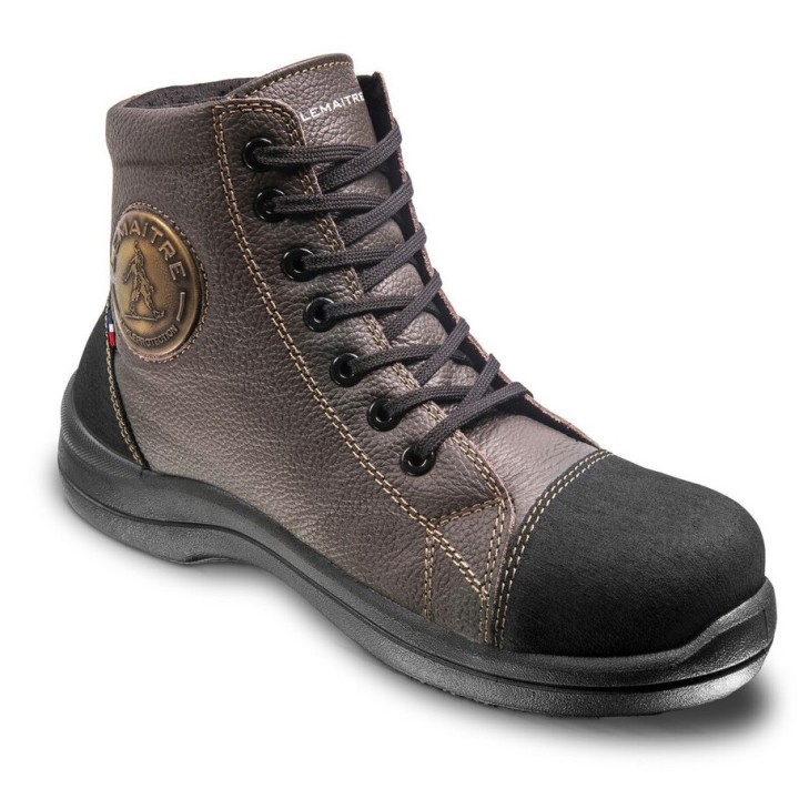 Chaussures de sécurité montantes femme Lemaitre LIBERTY S3 – embout composite chocolat