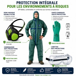 Kit protection phytosanitaire combinaison XL gants taille 10 A2P3 SECURAMA