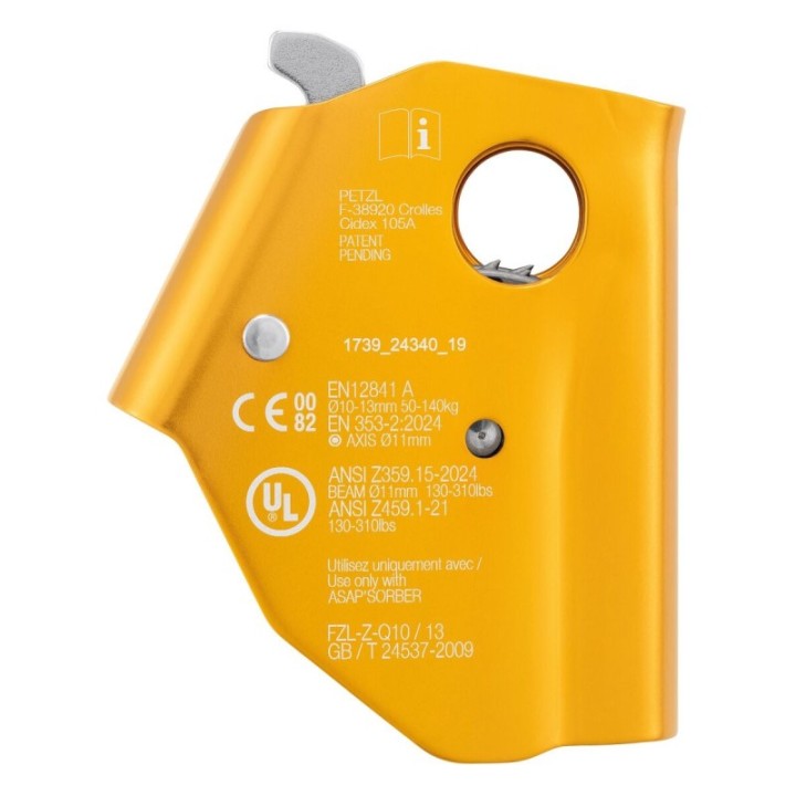 Antichute mobile Petzl ASAP pour corde de 10 à 13