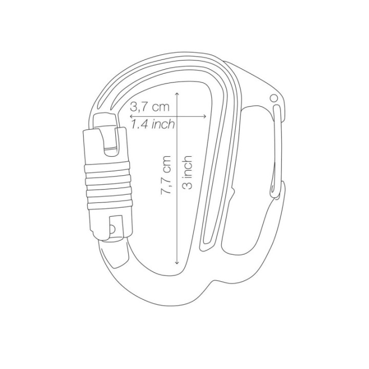  Mousqueton FREINO Z avec ergot de freinage PETZL – vue de trois quarts