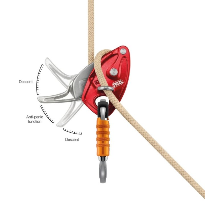  Système d'évacuation EXO AP HOOK avec crochet d'amarrage PETZL – vue de trois quarts