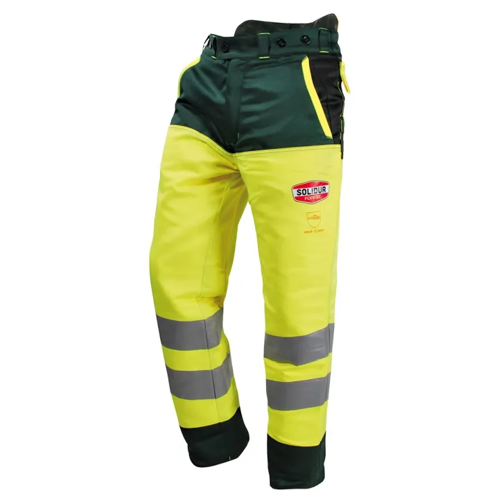 Pantalon forestier classe 3 haute visibilite solidur glow
