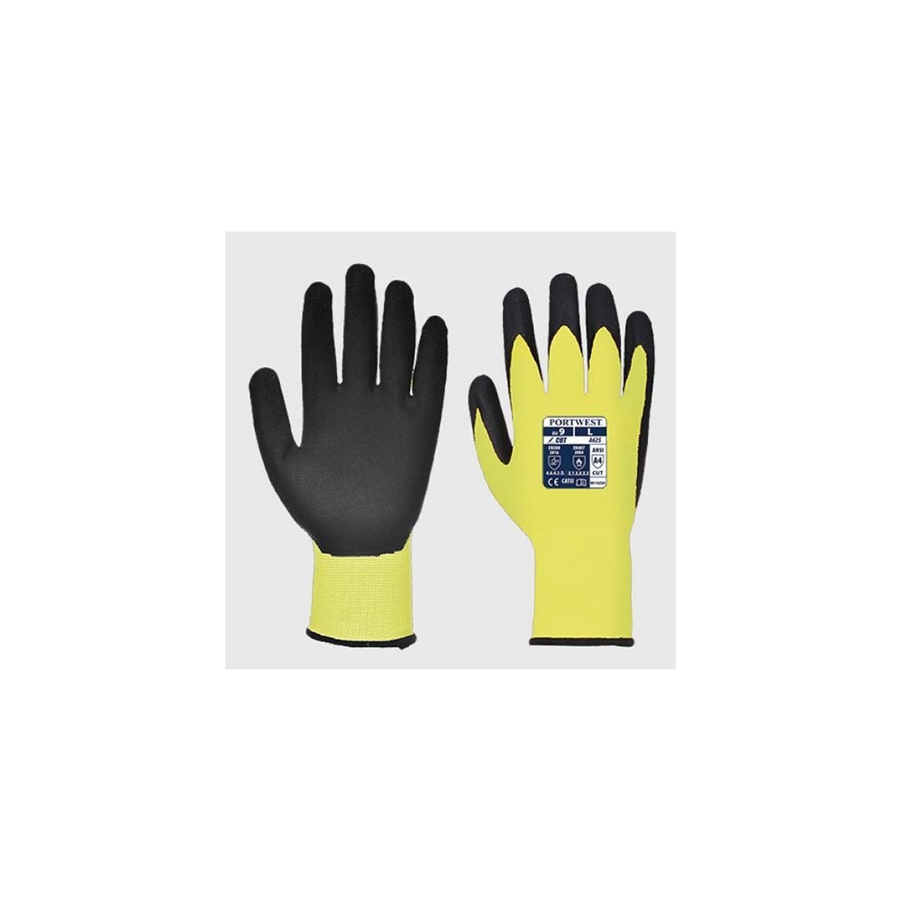 gants anti coupures haute visibilité jaune 4543