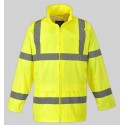 manteau veste de pluie haute visibilité jaune