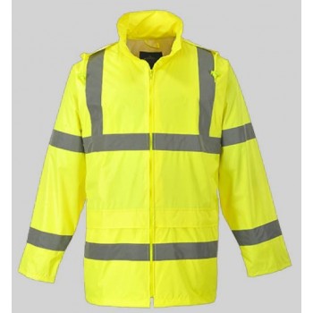 manteau veste de pluie haute visibilité jaune