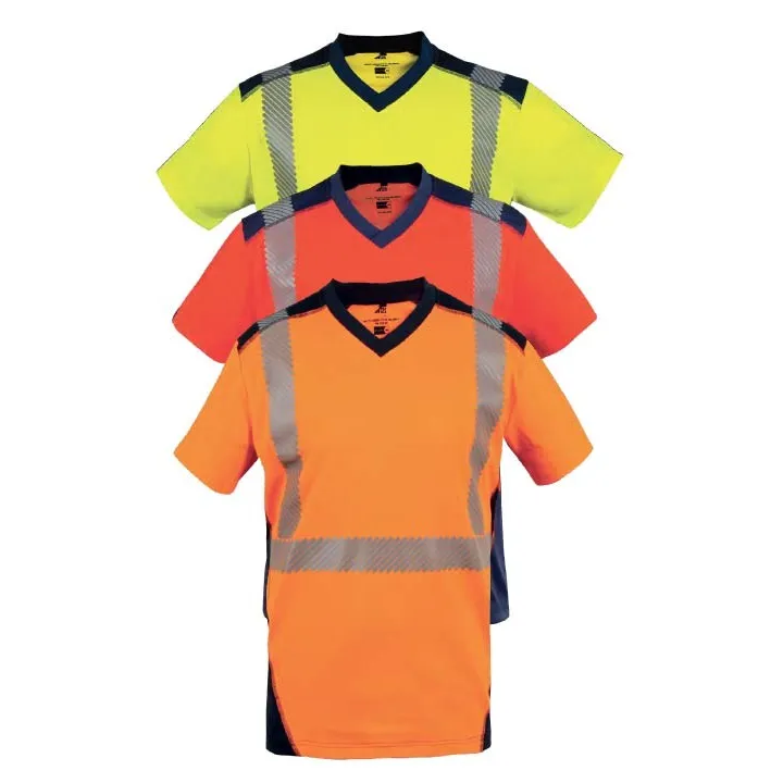 tee shirts manches courtes haute visibilité jaune orange rouge