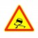 Panneau de signalisation Ak4 Chaussée Glissante 1000 mm avec pied