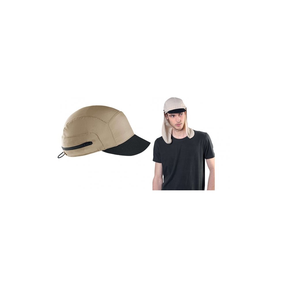 Casquette type saharienne protège nuque beige Msa x100