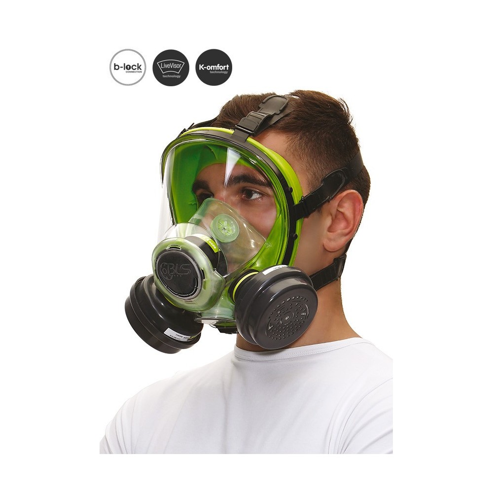 Masque anti-poussières et gaz acides avec 2 cartouches - Risalex