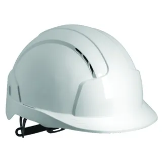 Casque de chantier Evolite blanc de JSP, ventilé avec serrage crémaillère