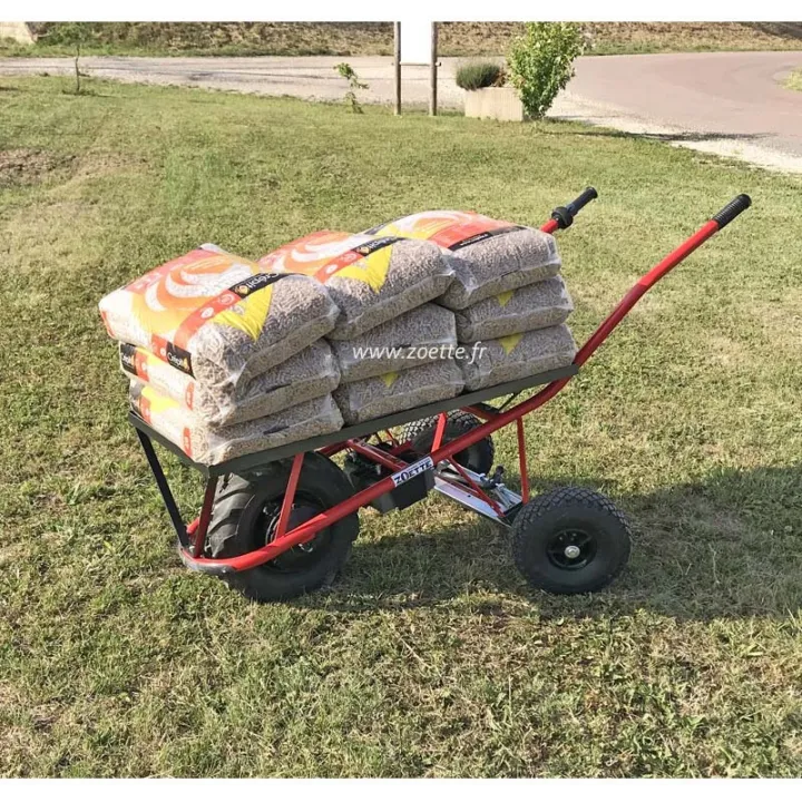 Exemple de charge Brouette électrique PRO PLATEAU freiné ZOETTE sans roues directrices