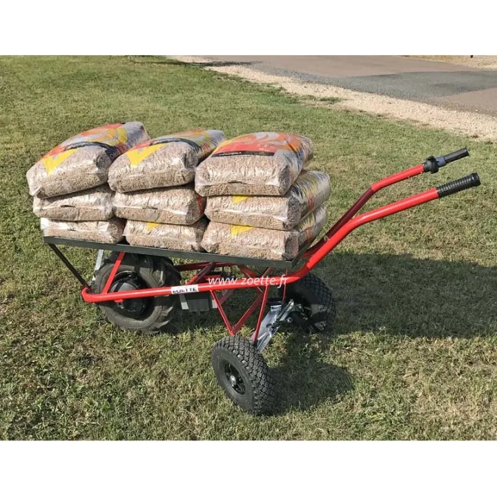 Exemple de charge Brouette électrique PRO PLATEAU freiné ZOETTE sans roues directrices