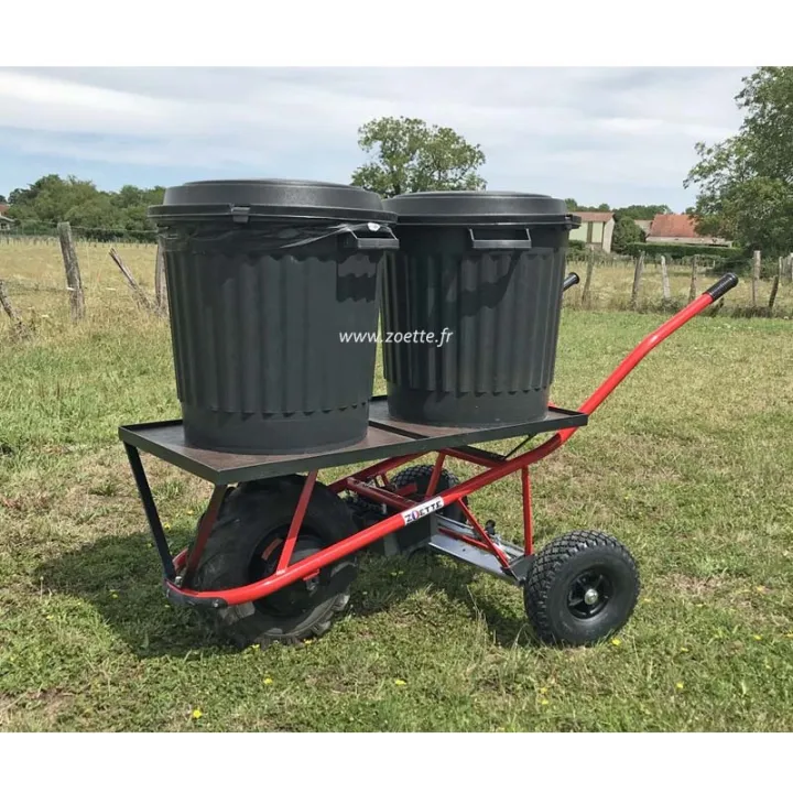 Exemple de charge Brouette électrique PRO PLATEAU freiné ZOETTE sans roues directrices