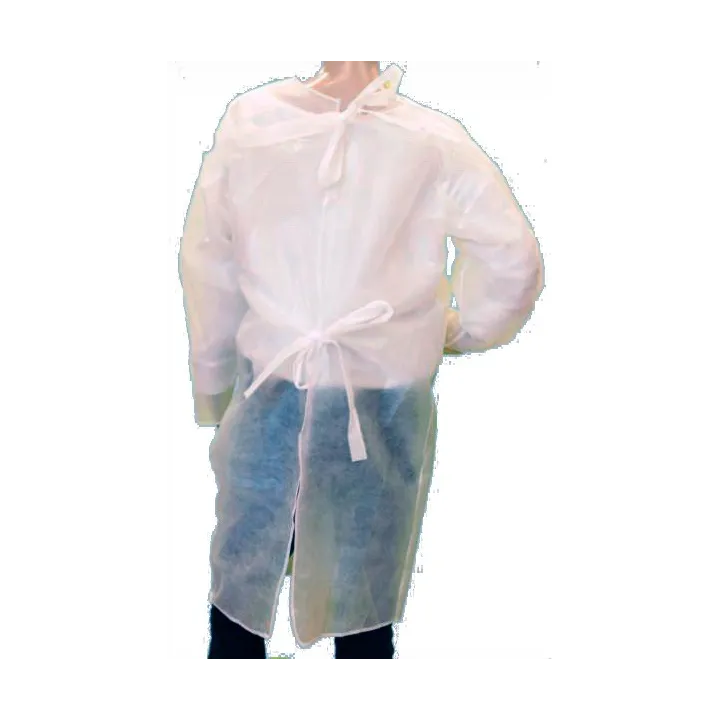 Surblouse sanitaire. 
Ouverture dorsale par double laçage au cou et à la taille.