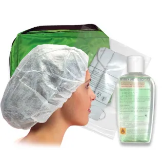 Kit 2 : 1 masque, 50 charlottes, gel, pochette