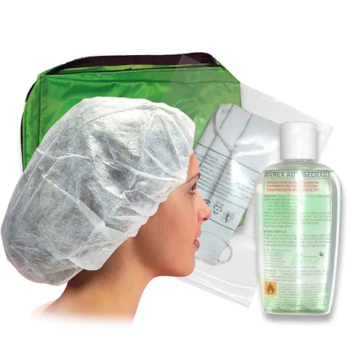 Kit 2 : 1 masque, 50 charlottes, gel, pochette