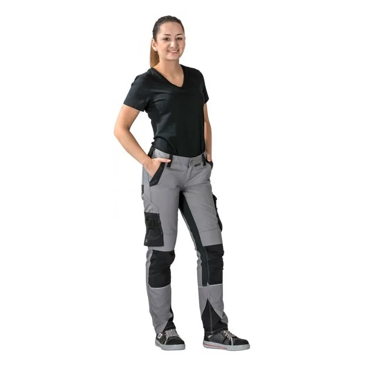 Pantalon de travail femme NORIT insert élasthanne PLANAM Zinc/Noir.