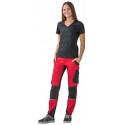 Pantalon de travail femme NORIT insert élasthanne PLANAM Rouge/Noir.