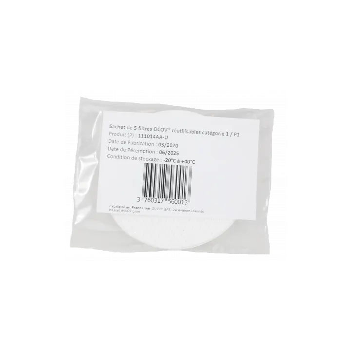 Masque Ocov OUVRY covid 5 filtres réutilisables fmp1