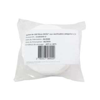 Lot de 100 filtres P1 à usage unique (jetables) pour masque OCOV