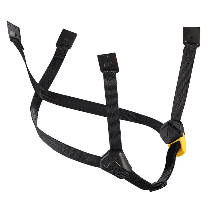 Jugulaire DUAL jaune noir allongée pour casque VERTEX et STRATO PETZL I Sécurama