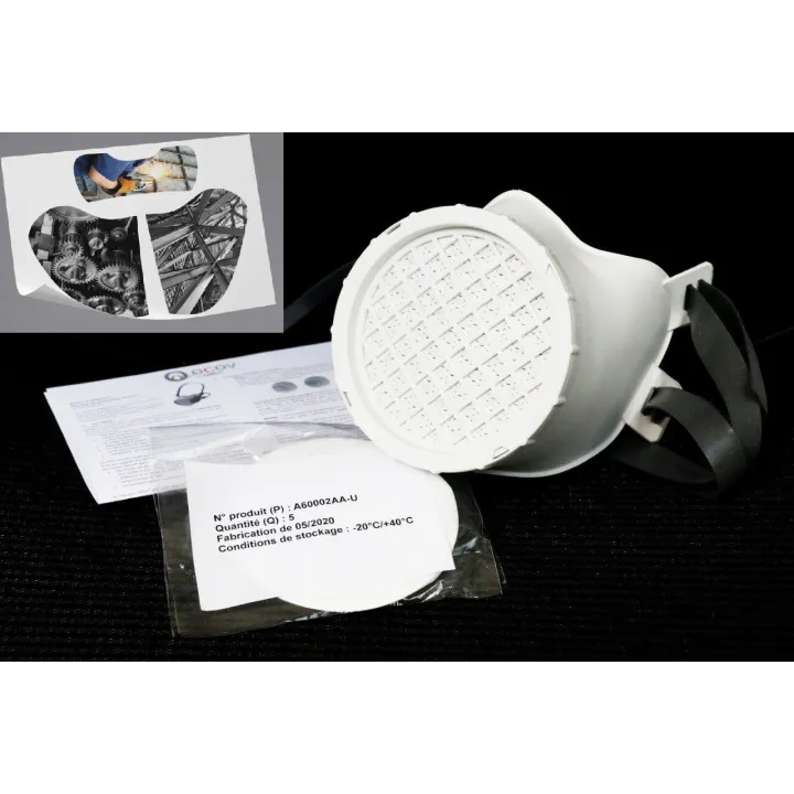 Masque protection poussière + 5 filtres 20 réutilsables