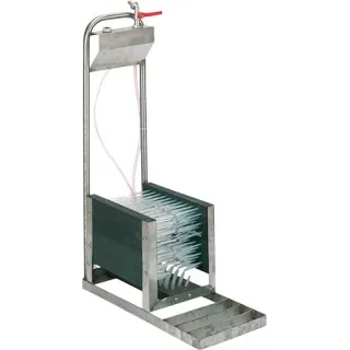 lave bottes acier brosses et eau verticale