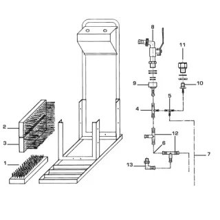 Brosse Inférieure Rechange pour lave botte acier et eau