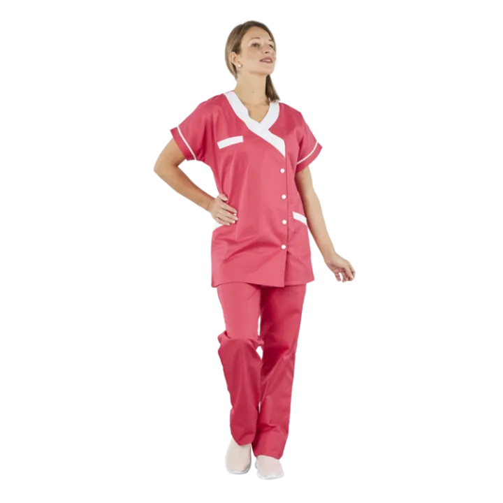 Tunique femme médicale poly coton 200gr TANA bicolore lavage 80°
