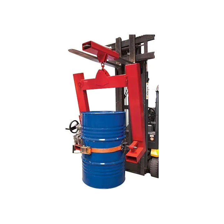 Retourneur de fut ou bidon 400 kg sur chariot élévateur