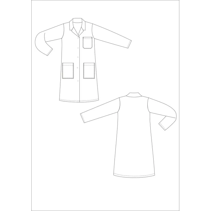 Blouse blanche femme coton à pression PBV Securama