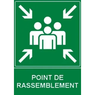 Panneau point de rassemblement sécurité incendie